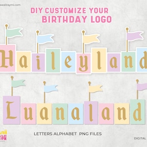 DIY Customize Disneyland Party Sign- Digital file- Birthday logo mouse theme park