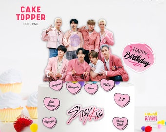 Stray Kids Cake Topper, Printable straykids centerpiece, skz party decor, skz party supply, skz instant download kpop