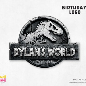 Jurassic birthday logo Dinosaur, custom sign - digital file
