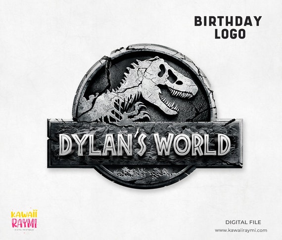Jurassic birthday logo Dinosaur, custom sign - digital file