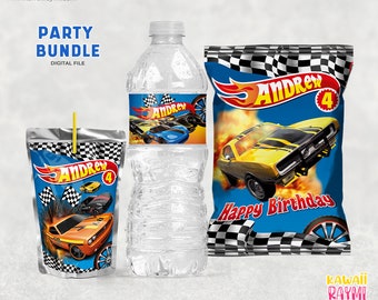 Racing cars party bundle printable party supplies digital file