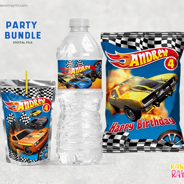 Racing cars party bundle printable party supplies digital file