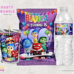 Inside Out Party favors - Chips Bag - Capri Sun - Water Bottle Labels- Inside out party- DIGITAL FILE