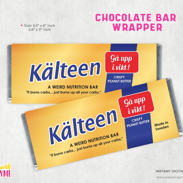 Kalteen Bar Wrapper Mean Girls Theme Party, Mean Girls Printable kalteen bar GOLDEN