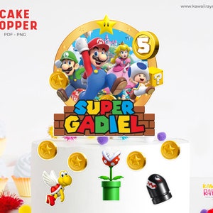 Super Mario taart topper-aangepast digitaal bestand