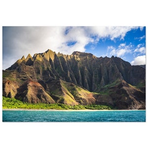 Nāpali Coast Kauai Landscape Photo Print | Hawaii Canvas/Aluminum Wall Art &quot;Mountains of the Nāpali Coast&quot; Fine Art Print
