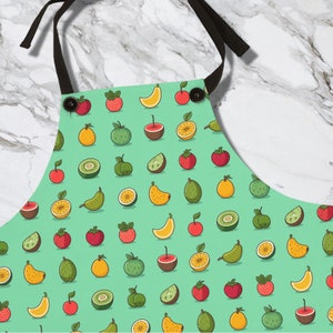 Fruit Pattern Apron | Playful Fruit Design Pattern | Kitchen Accessories | Cooking Accessories