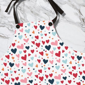 Heart Pattern Apron | Cute Heart Design Pattern | Kitchen Accessories | Cooking Accessories