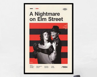 Nightmare On Elm Street Poster Print  Poster | Print Art Canvas Picture Artwork Class Gift for Home Decor Light Retro Portrait Vintage