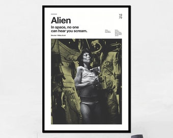 Alien Poster Print  Poster | Print Art Canvas Picture Artwork Class Gift for Home Decor Light Retro Portrait Vintage