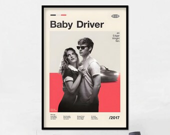 Baby Driver Poster Print | Print Art Canvas Picture Artwork Class Gift For Home Decor Light Retro Portrait Vintage