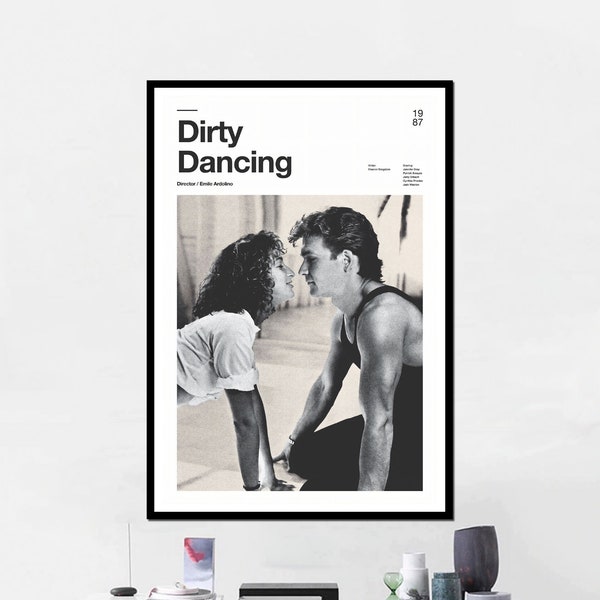 Dirty Dancing Poster Print Poster | Kunstdruck auf Leinwand, Kunstwerk, Klasse, Geschenk für Heimdekoration, leichtes Retro-Portrait, Vintage