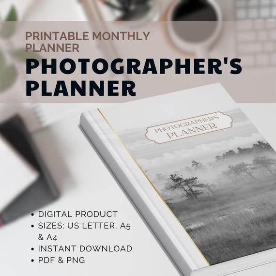 Photography Workflow Planner, Business Organizer (Printable PDF)