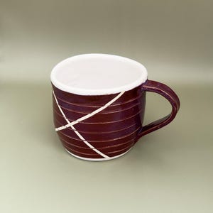 Handmade Stoneware Coffee Mug: Scottish Inspired Purple Ceramic