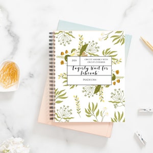 JW "Eagerly Wait for Jehovah!" Green Floral Circuit Assembly Notebook 2023-2024