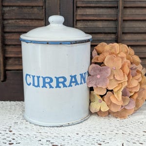 Vintage European Enamel Canister