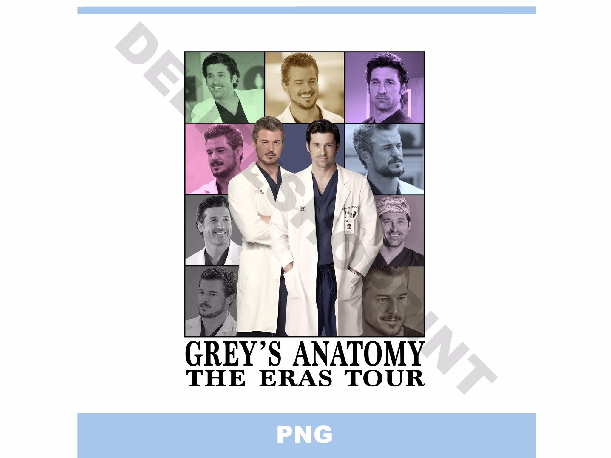 Mcsteamy and Mcdreamy Png Print Greys Anatomy PNG Merch Mark Sloan Eras