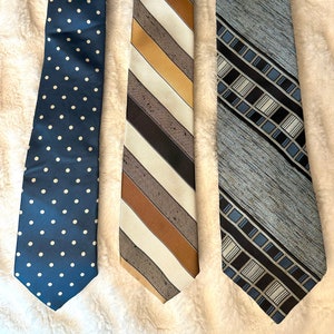 Funky Vintage ties | 1960-1970s Unique | Blue Brown Striped Polka Dots – Wide | Damon, House of Arden | Silk,  Polyester Neckties