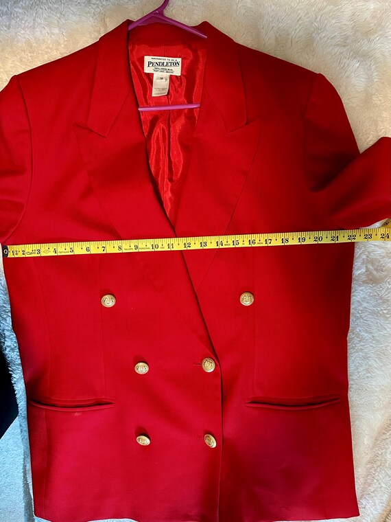 VTG Pendleton Red Wool Structured Double-Breasted… - image 7