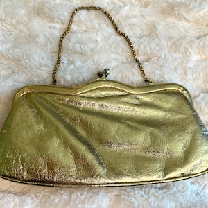 Monedero con cierre metálico y cadena GOLD Clutch, estilo años 60, Coin MOD, elegante