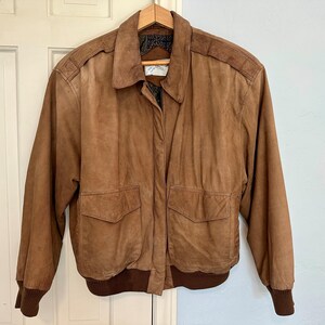 80s Vintage Leather Bomber Jacket Maggie Lawrence Sport Collection