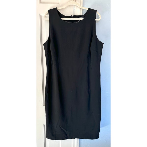 Y2K Black Sheath | Classic dress| VTG Office-wear | Tall Long| Sleeveless | Modern Size 14/16