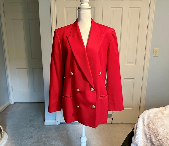 VTG Pendleton Red Wool Structured Double-Breasted… - image 1