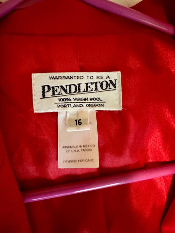 VTG Pendleton Red Wool Structured Double-Breasted… - image 13