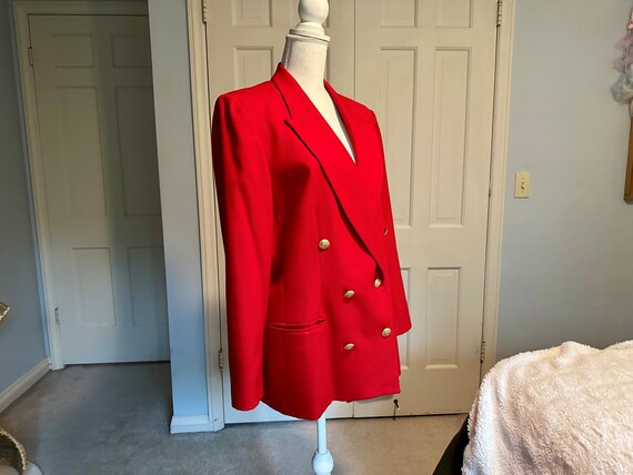 VTG Pendleton Red Wool Structured Double-Breasted… - image 2