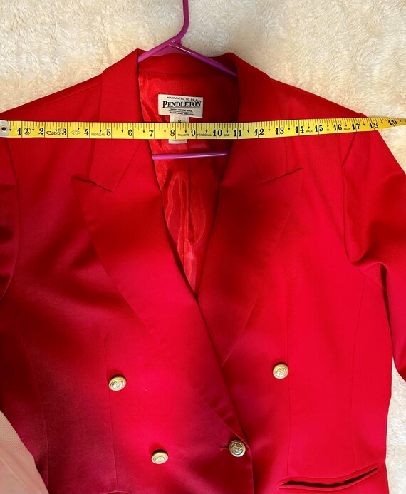 VTG Pendleton Red Wool Structured Double-Breasted… - image 9
