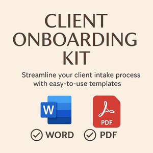 Client Onboarding Kit Template - Freelancers Welcome Packet - Editable PDF & Word Doc