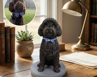 Custom Pet Bobblehead, Handmade Clay Dog Figurine, Personalized Cat Sculpture, Memorial Statue