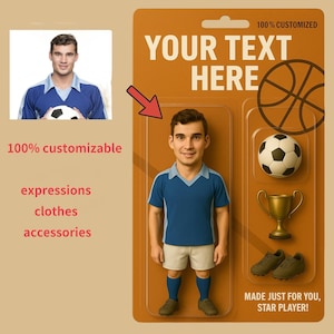 Custom 3D Action Figure from Photo – Personalized Collectible Toy with Custom Outfit & Accessories | Handmade Gift Figurine