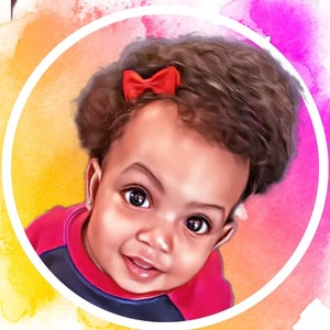 Custom 3D Cartoon Digital Art from Your Photo, Watercolor Portrait Painting, Kids Drawing from Picture, Personalized Gift ,Digital Download
