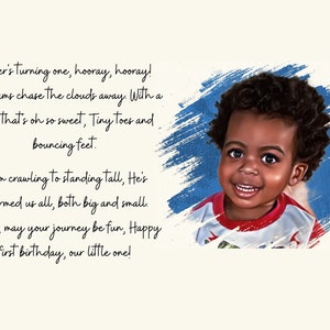 Personalized 3D Digital Art from Your Photo with Custom Poem, Quote or Any Text, Kids Portrait, Child Drawing from Picture