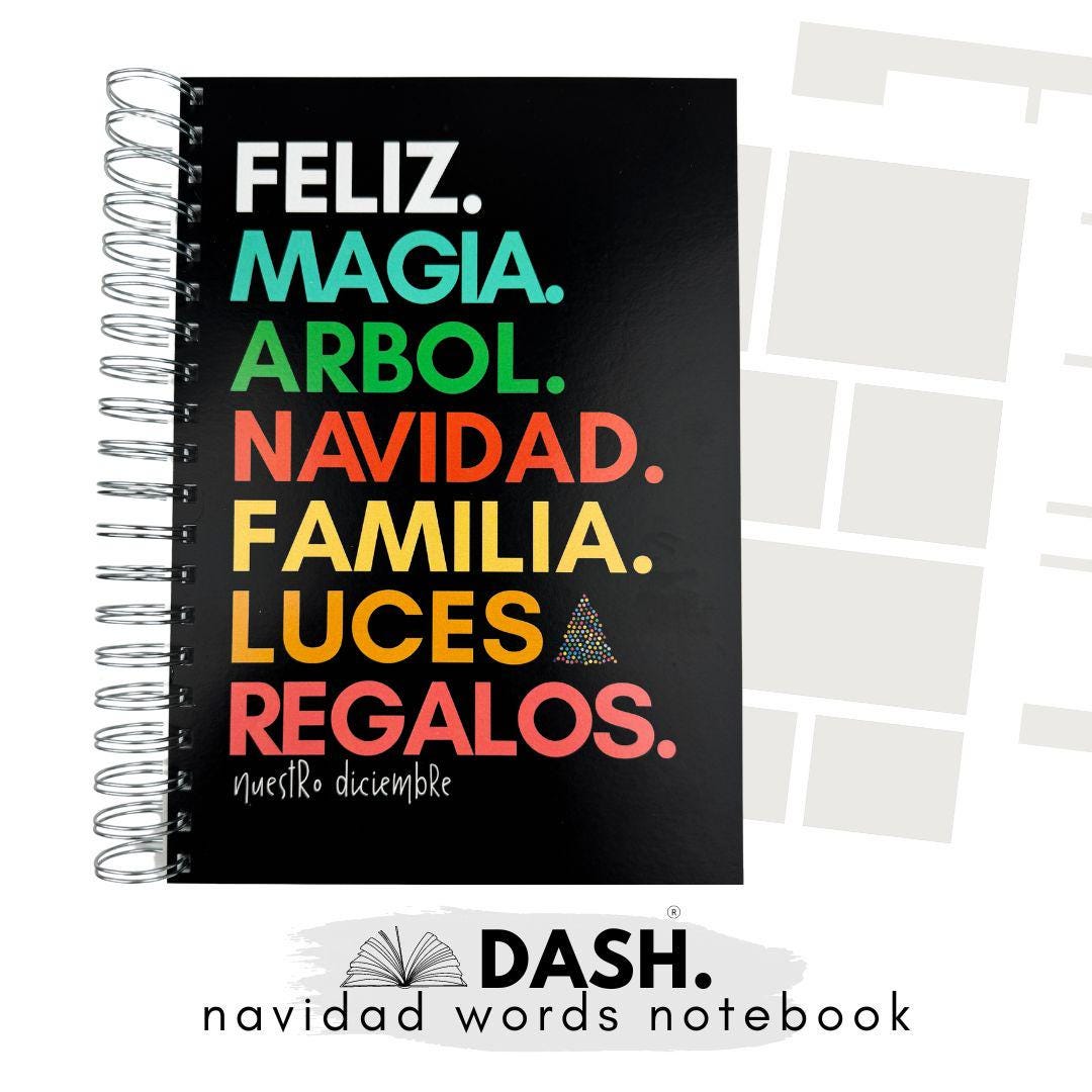 Dash Feliz Words Spiral Scrapbook Notebook