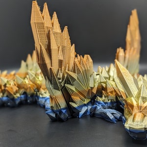 Drachen-Kristall geflügelter Drache-3d gedruckter Drache-Gegliederter Drache-3D gedruckter sensorischer Stress zappeln - Geek Geschenk - Geschenk für Drachen-Liebhaber