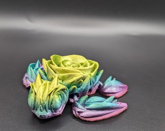 Tartaruga Rosa Antistress — Tartaruga Floreale Articolata Stampata in 3D, Simpatica Decorazione Sensoriale Kawaii per la Scrivania, Regalo