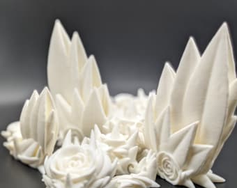 Drago Alato di Rosa Antistress — Drago Floreale Articolato Stampato in 3D, Decorazione Floreale Fantasy per Scrivania, Regalo Sensoriale