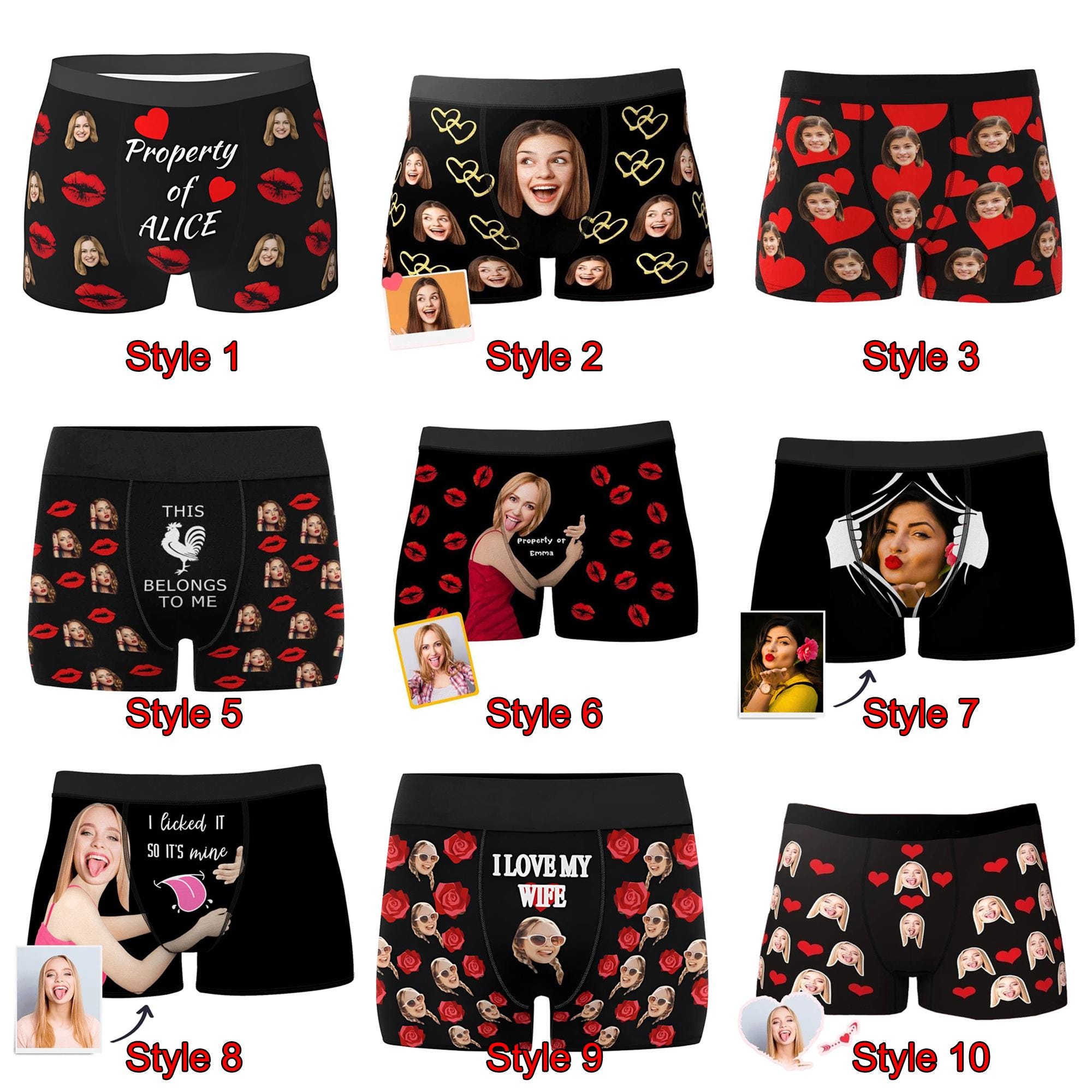 Personalized Boxers丨Custom Face Underwear丨Face Boxer Briefs丨Funny Underwear With Face丨Gifts for Husband,Boyfriend,Groom,Dad丨Birthday Gift