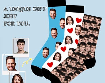 Personalisierte Foto Socken, Benutzerdefinierte Gesichtssocken, Gesicht auf Socken, lustige Bildersocken, lustige Geschenke, Weihnachtsgeschenke, Socken, Geschenke