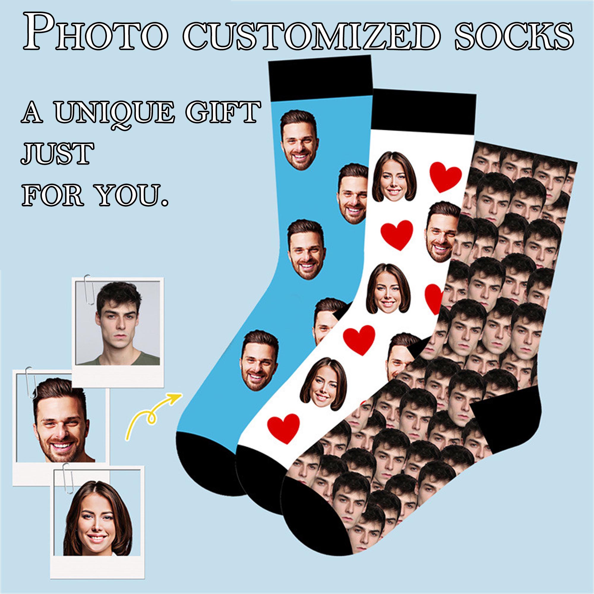 Chaussettes Personnalisées Avec Photo - Cadeau Unique Homme Femme Enfant - 9