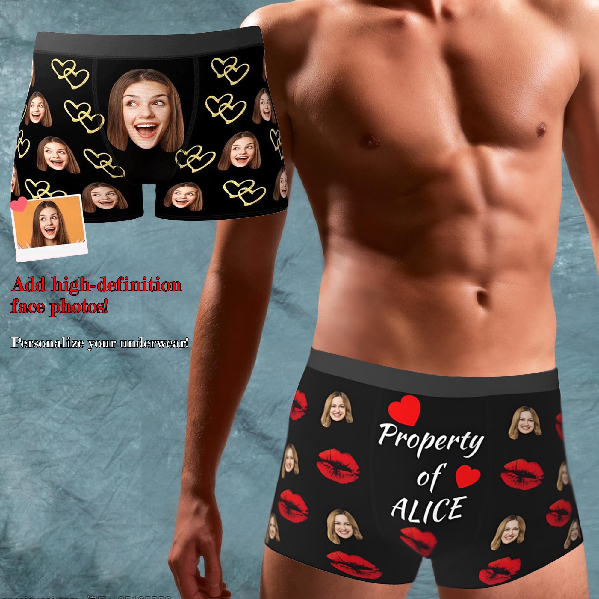 Personalized Boxers丨Custom Face Underwear丨Face Boxer Briefs丨Funny Underwear With Face丨Gifts for Husband,Boyfriend,Groom,Dad丨Birthday Gift