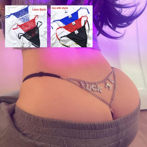 Crystal Name Thong: Personalized Lingerie, Valentine's Gift