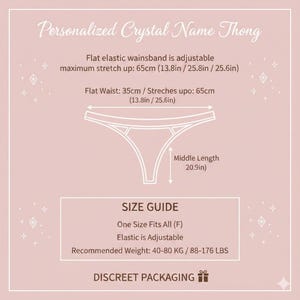 Tanga com nome de cristal: lingerie personalizada, presente de dia dos namorados imagem 3