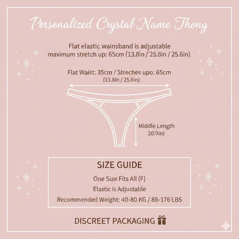 Tanga com nome de cristal: lingerie personalizada, presente de dia dos namorados imagem 3
