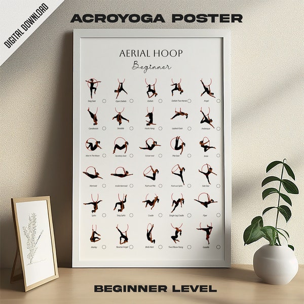 Printable Poster Aerial Hoop Beginner, Lyra Tricks, Aerial Hoop Poses