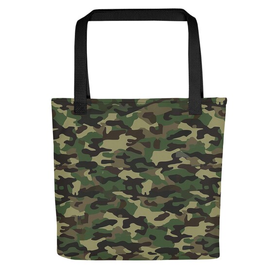Camo Tote Bag, Stylish Camouflage Canvas Bag for Shopping or