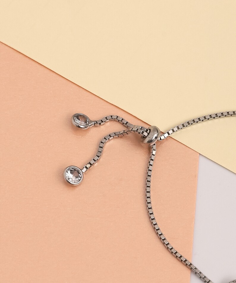 925K Sterling Silver Green Beaded Slider Bracelet,zircon Beaded