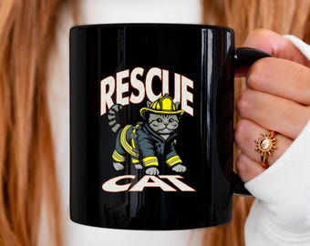 Rescue Cat Mug, Shelter Cat Turned Hero Coffee, Funny Pet Rescue Gift, Cat Lover Mug, Funny Cat Lover Cup, Animal Rescue Gift, Pet Adoption